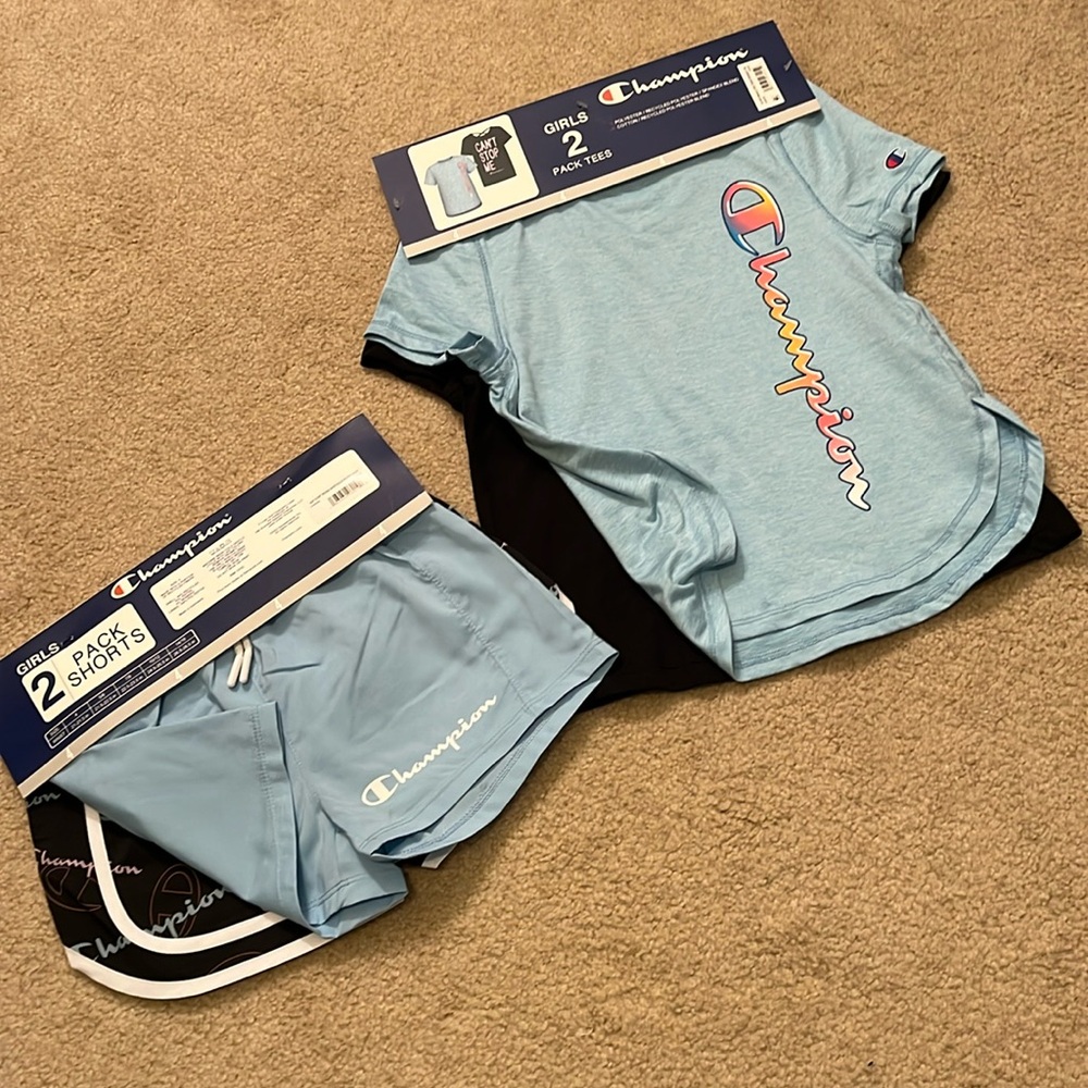 💥HOST PICK💥 NWT Girls' Champion 2-pack and 2-pack matching shorts, Size 4 - Picture 2 of 12